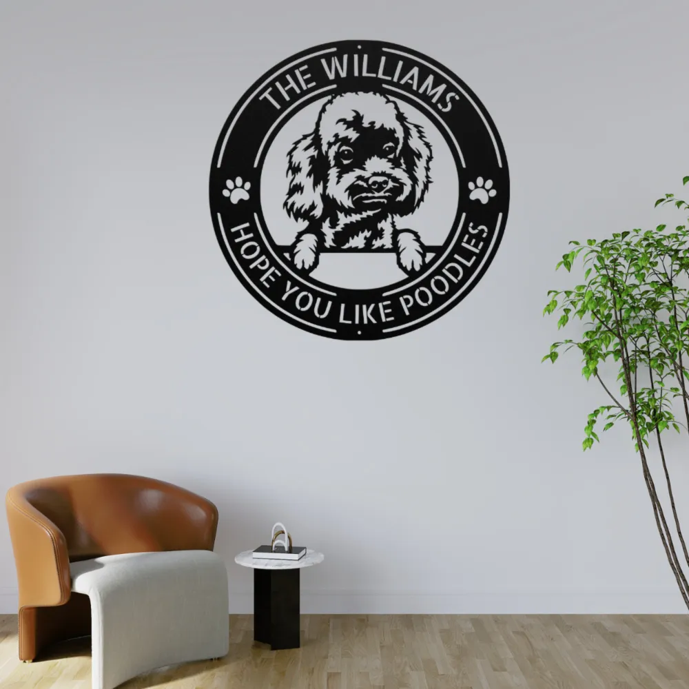 Personalized Poodle Dog Metal Sign